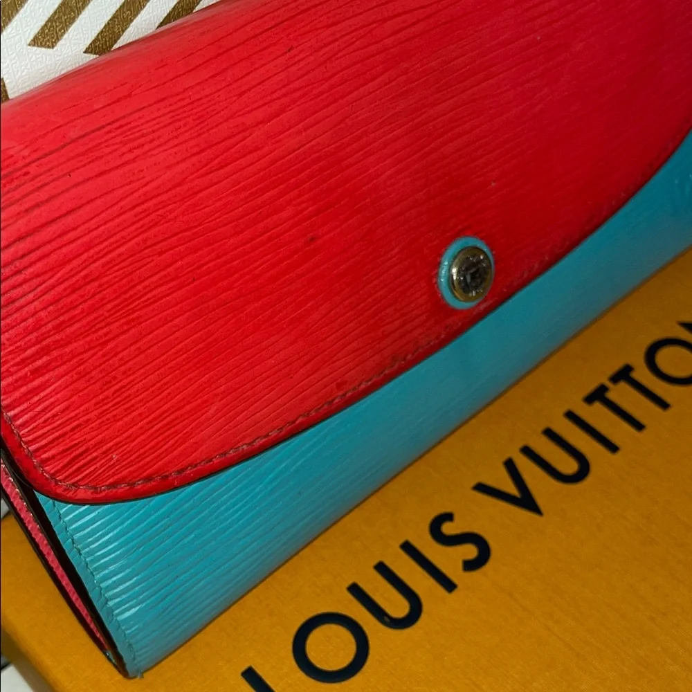 Louis Vuitton Vibrant Red and Blue Wallet 4th of July colors